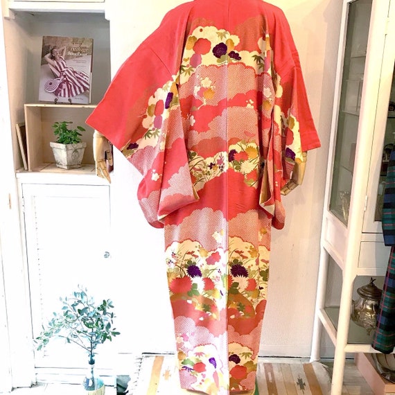 PRICE DOWN! Vintage silk Kimono, parallel design … - image 2