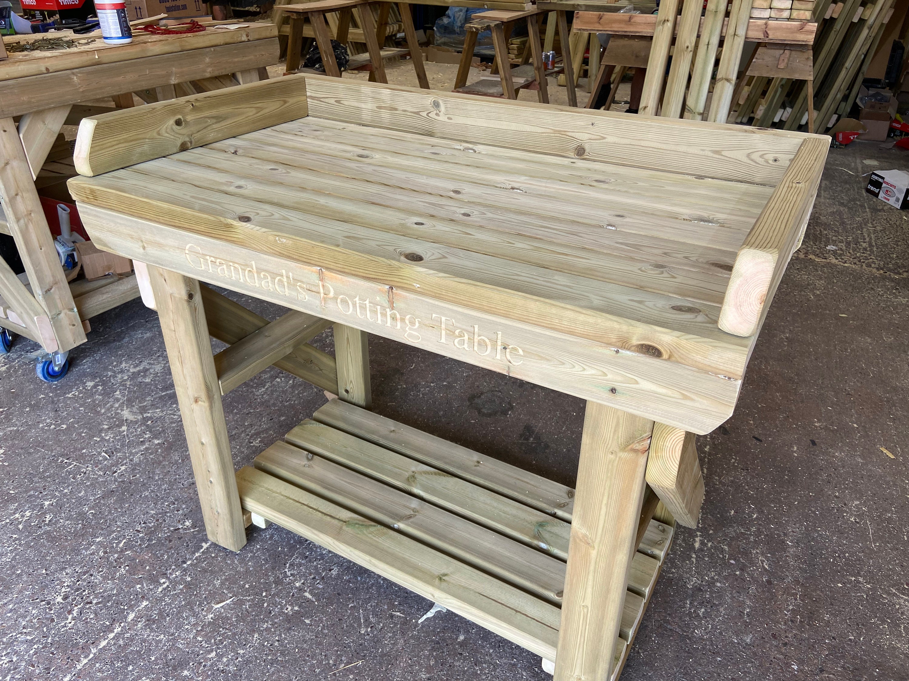 Heavy Duty Potting Table Planting Bench. Single Shelf or Etsy UK
