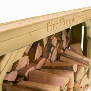 small Log store, white background, with engraving