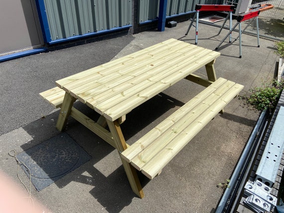 Wooden Picnic Table/bench Heavy Duty Pub Bench Picnic Table - Etsy