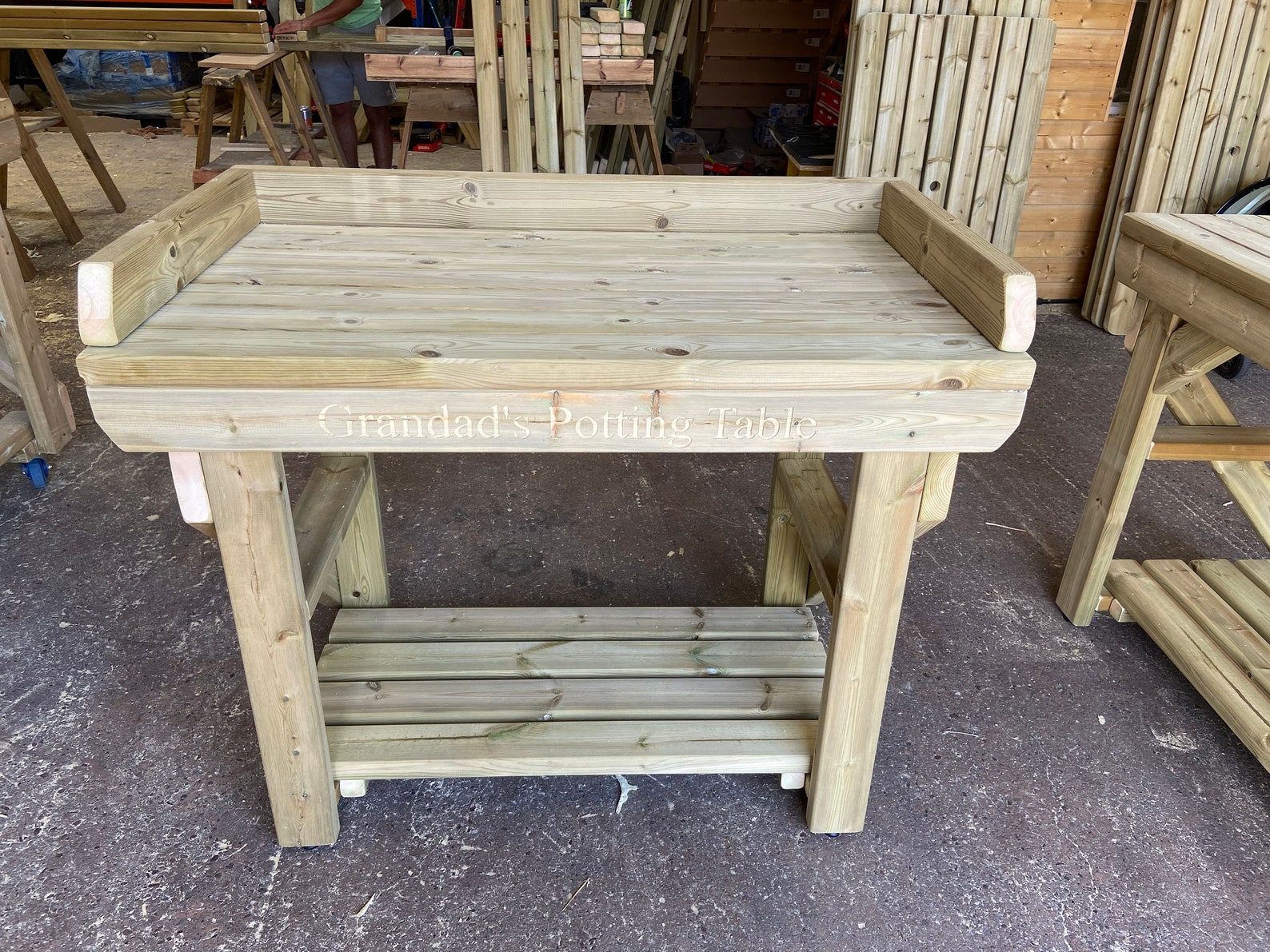 Heavy Duty Potting Table Planting Bench. Single Shelf or Etsy UK