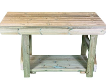 Heavy Duty BBQ / Pizza Oven Garden Table. Outdoor Kitchen Table. Single Shelf Or Double Shelf  **Free Engraving**