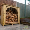 Premium Heavy Duty Wooden Log Store, Beautiful Quality Wood Store. Free engraving, Log store with doors, Custom sizes, Mid Height Log Store