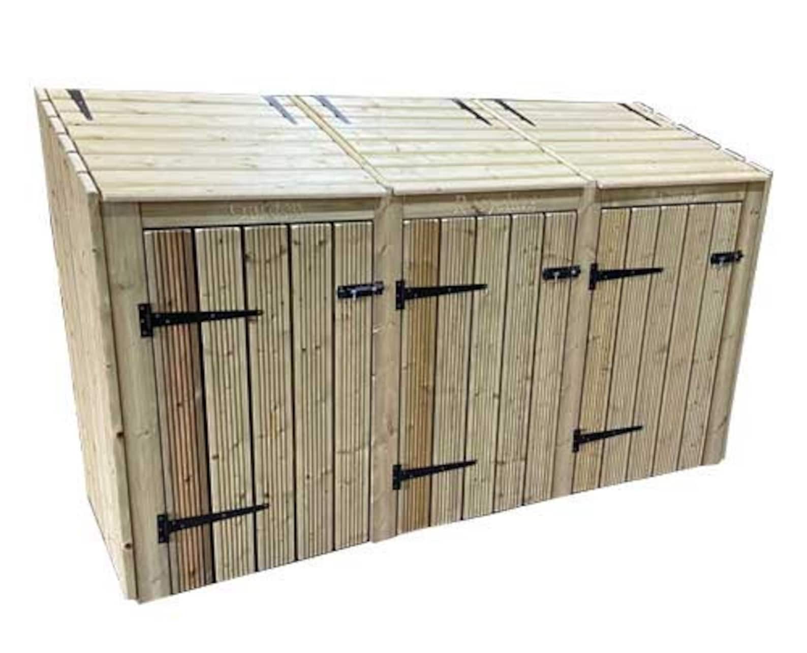 Premium Wooden Bin Store Single Wheelie Bin Storage Etsy