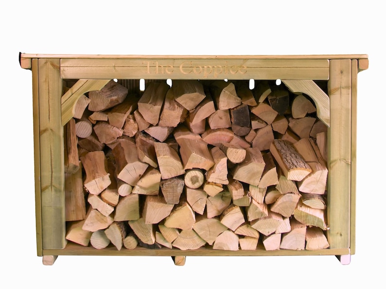 small Log store, white background, with engraving