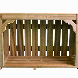 small Log store, white background