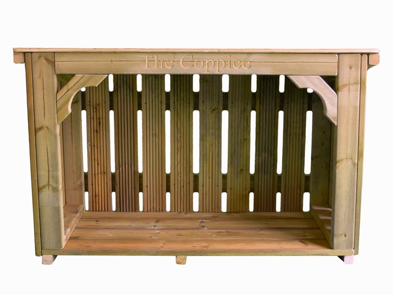 small Log store, white background
