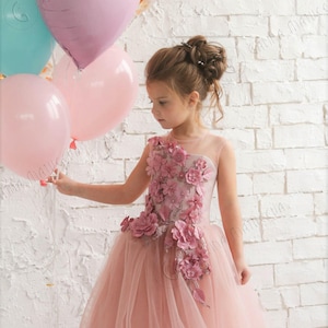Dusty Rose Flower Girl Dress Etsy