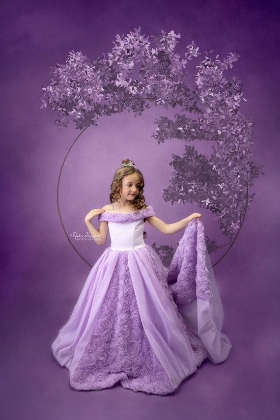 girls purple dress Birthday Children's Wedding Dress Girls Prom Dress Dress your little girl in this gorgeous lavender flower girl dress that will make her feel like she’s in a fairy tale Deep Purple Velvet Plus Size