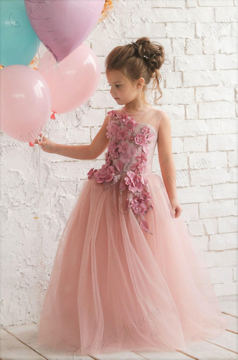 Blush Pink Flower Girl Dress Dusty Pink Dress Dusty Rose Pink Etsy Uk