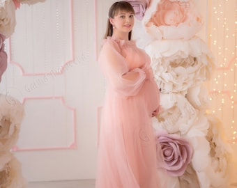 Elegant Blush Sequin Maternity Gown, Baby Shower Dress, Chiffon A-line Dress,  Custom Made - Etsy