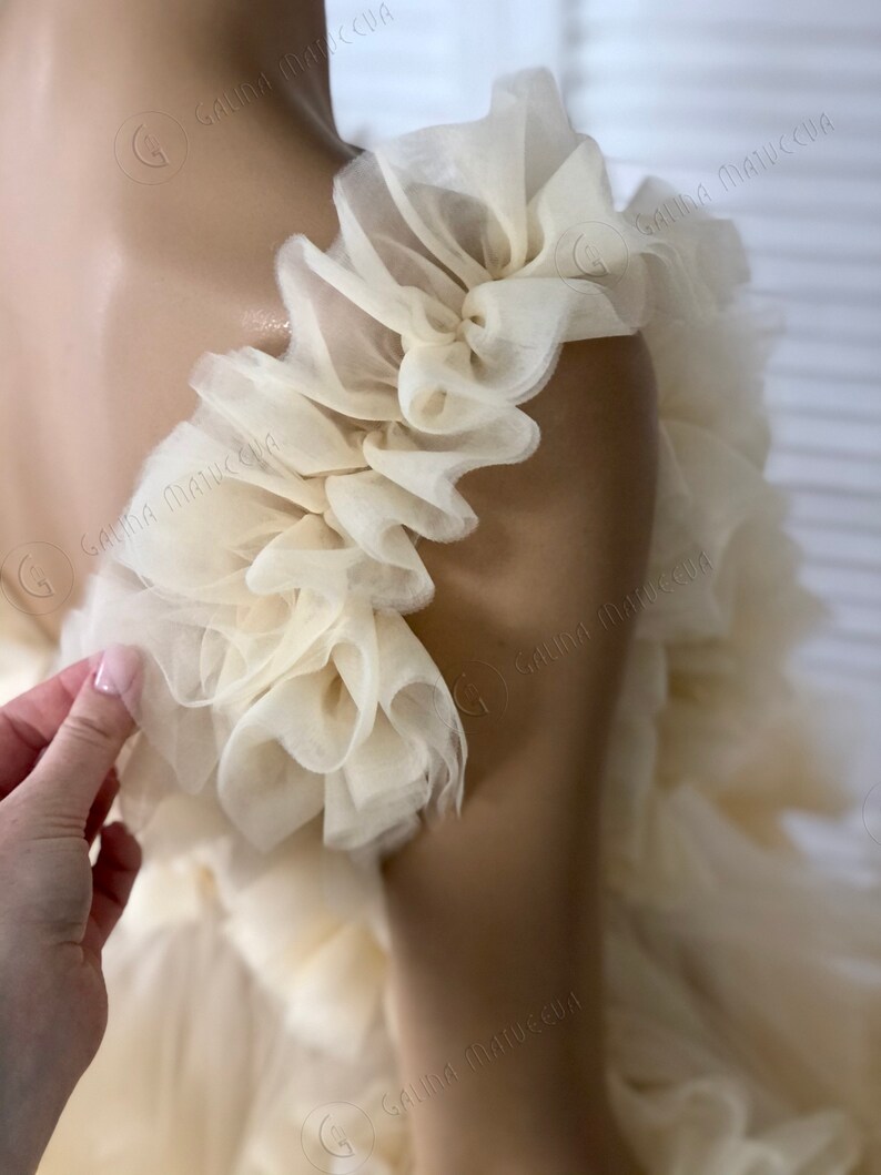 Champagne Maternity Dress for Photo Shoot Dress Ruffle Tulle Etsy