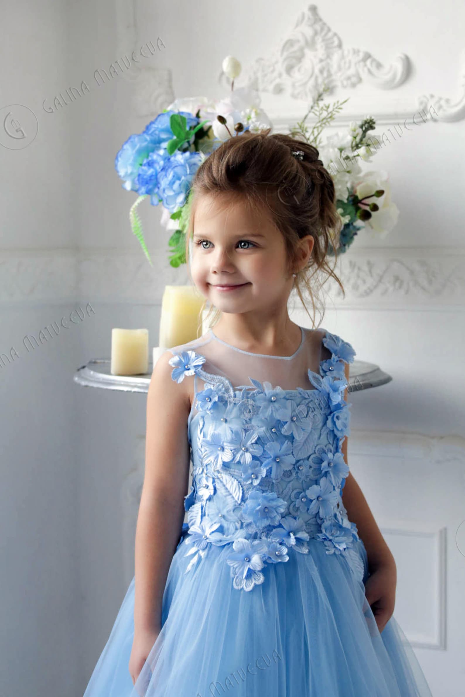 Sky Blue Flower Girl Dress First Birthday Dress Blue Tutu | Etsy