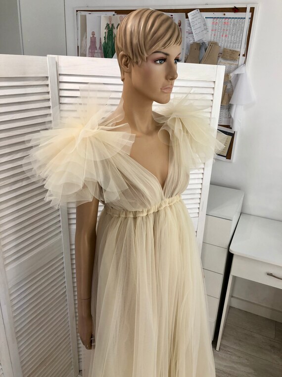Champagne Maternity Gown: Open Front Tulle Dress, Photo Shoot Prop - Etsy Champagne Maternity Gown: Open Front Tulle Dress, Photo Shoot Prop - Etsy