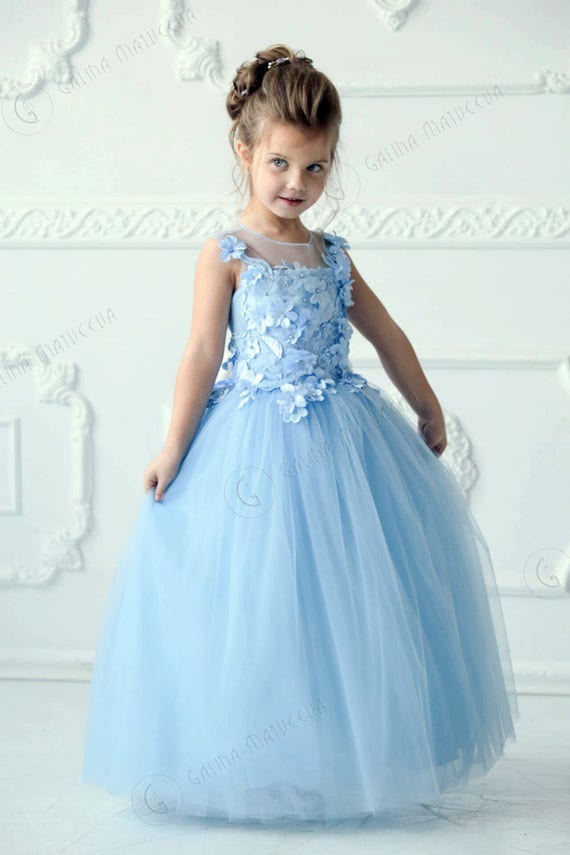 Blue Flower Girl Dresses Toddler