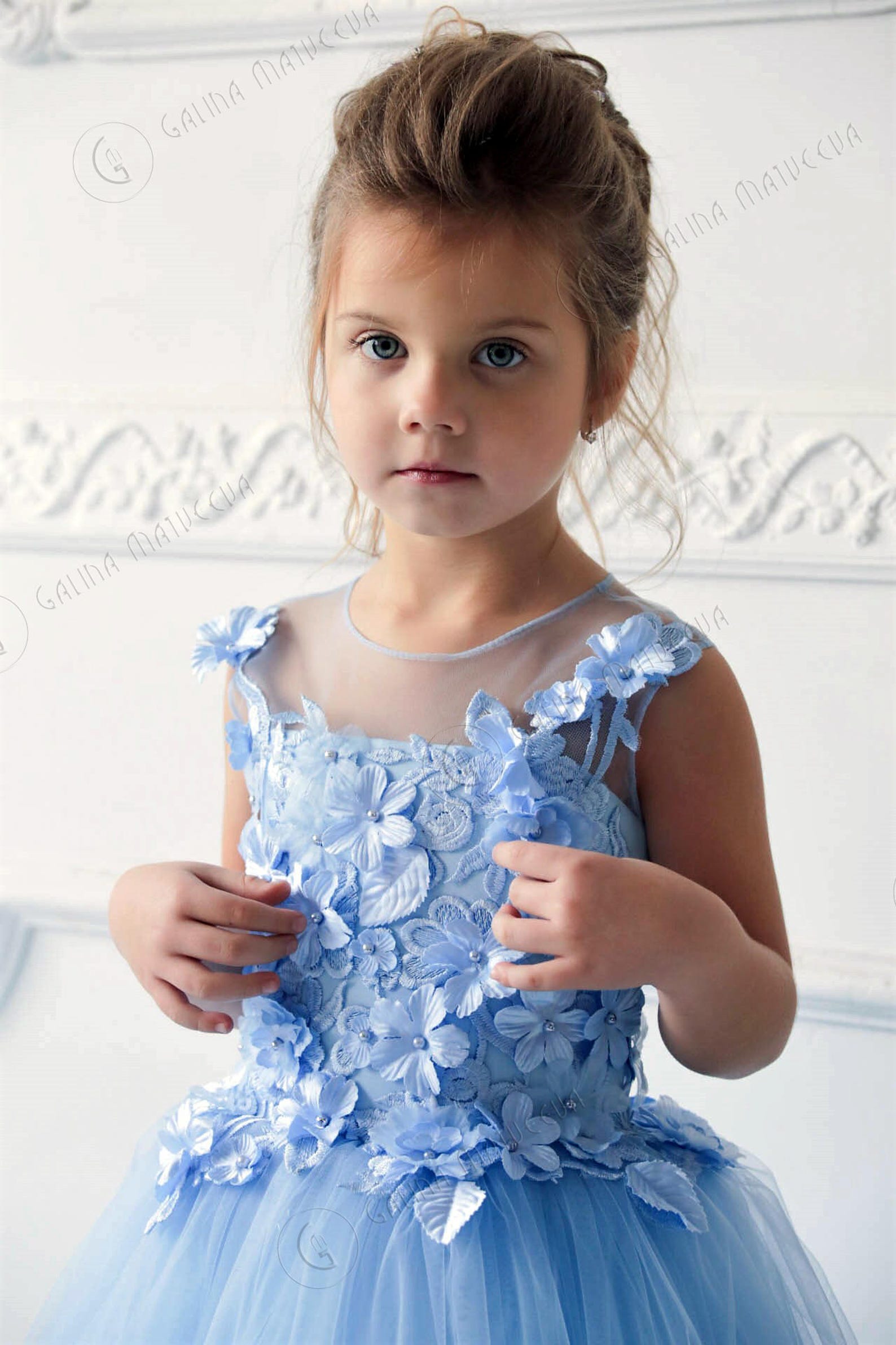 Sky Blue Flower Girl Dress First Birthday Dress Blue Tutu Etsy UK