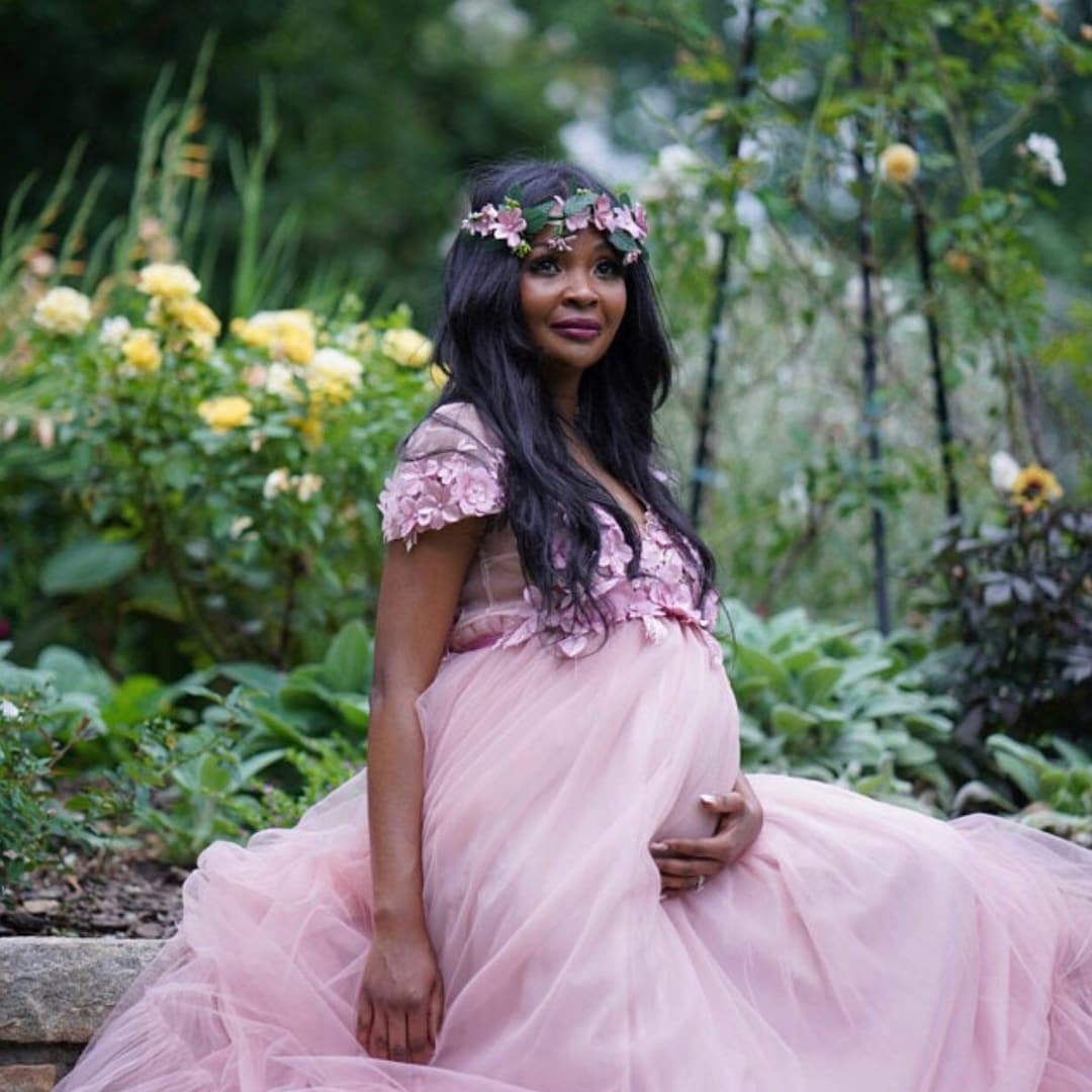 Maternity Dress for Photo Shoot Baby Shower Pink Maternity Gown Dusty ...