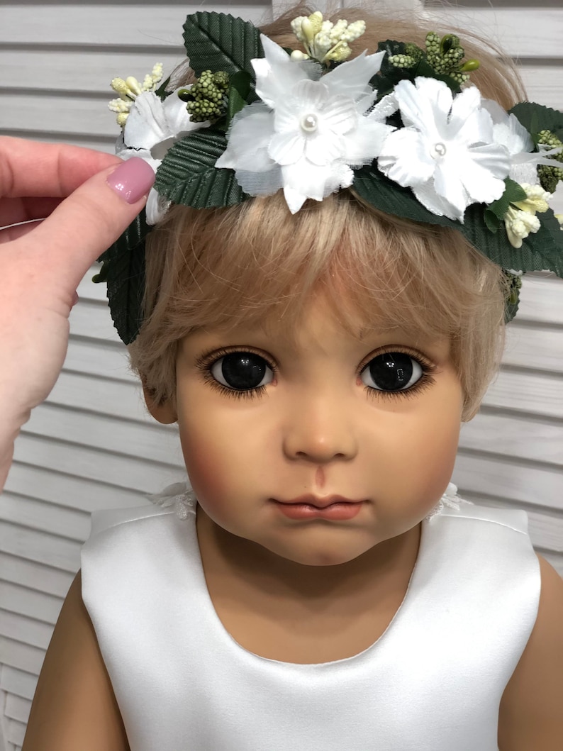 White Flower Girl Crown Pink Flower Crown Flower Crown Blush Etsy