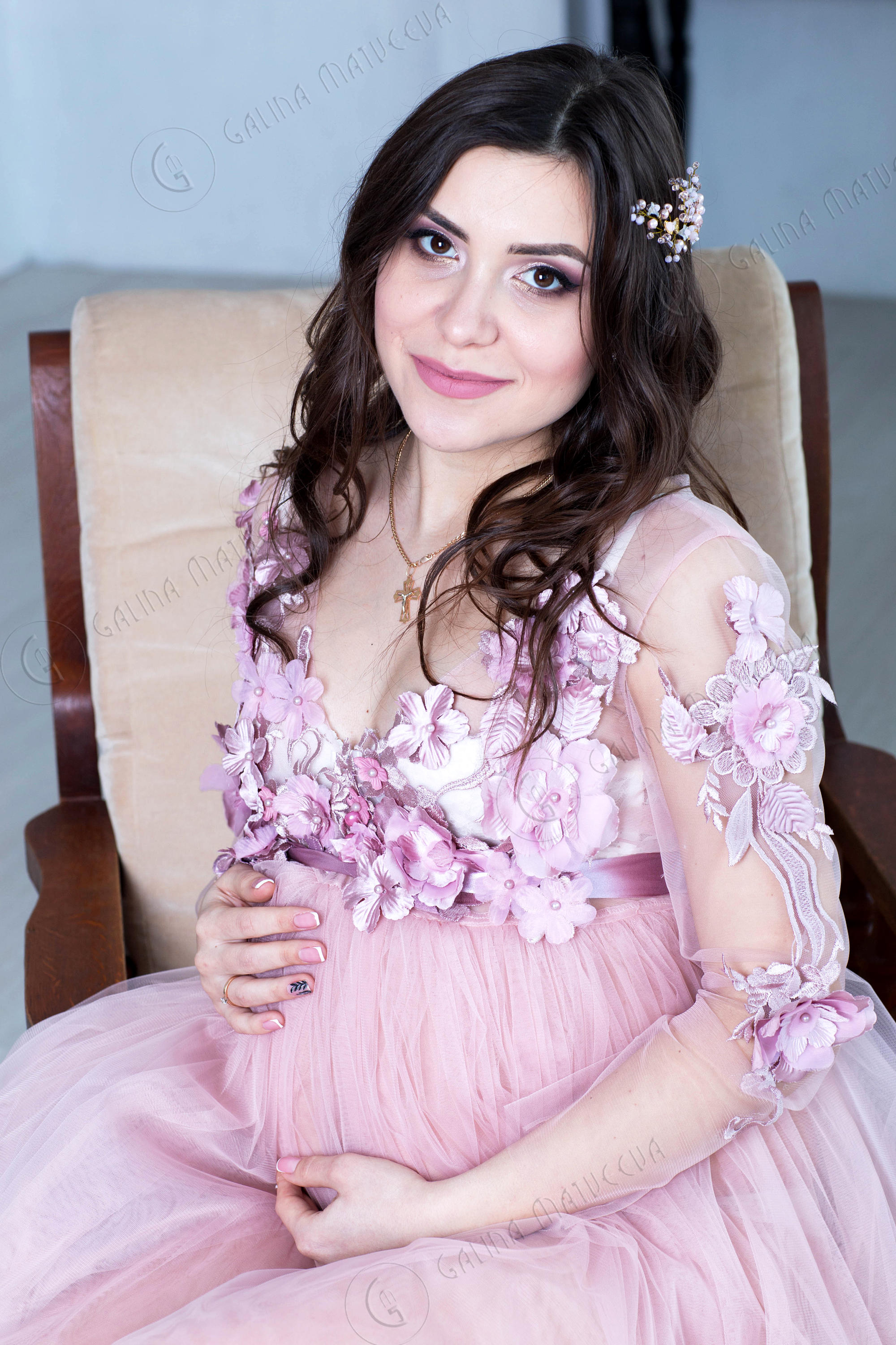 Blush Maternity Dress For Photo Shoot Baby Shower Party Pink Etsy