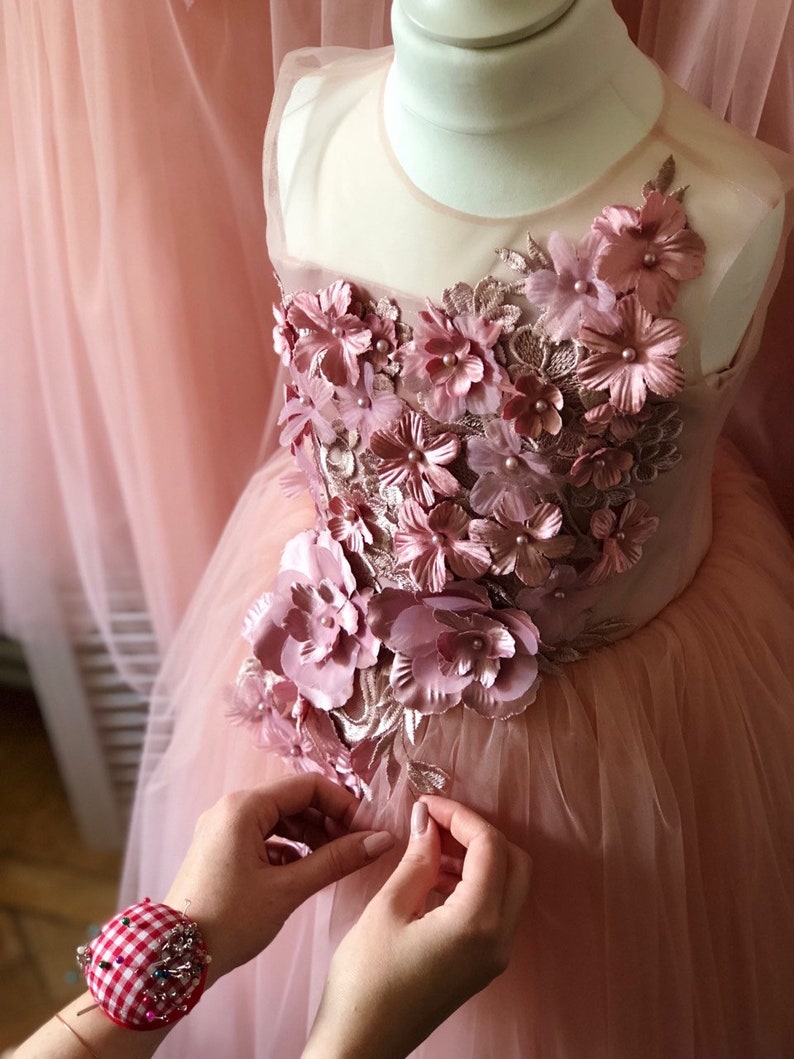 Blush Pink Flower Girl Dress Dusty Pink Dress Dusty Rose Pink Etsy UK