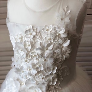Flower Girl Dress First Communion Dress First Birthday Wedding party Bridesmaid Holiday Ivory Tulle Dress Lace Flower Girl Dres