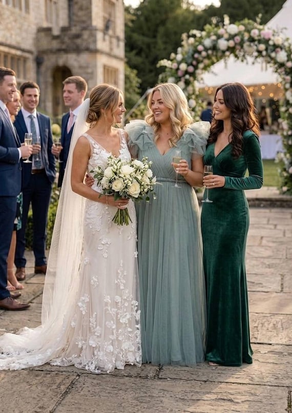 sage green wedding guest dress plus size Tulle Dress, Elegant Dress, Bridesmaid Tulle Gown,romantic Garden Party Dress,sage Green Maternity sage green dress with sleeves