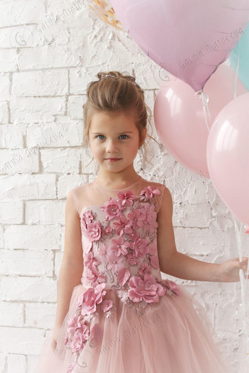 Blush Pink Flower Girl Dress Dusty Pink Dress Dusty Rose Pink Etsy UK