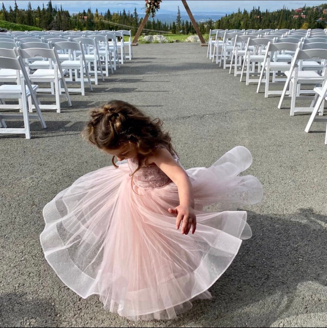 Cute A-Line Bow Short Flower Girl Dress Dusty Rose main image 1