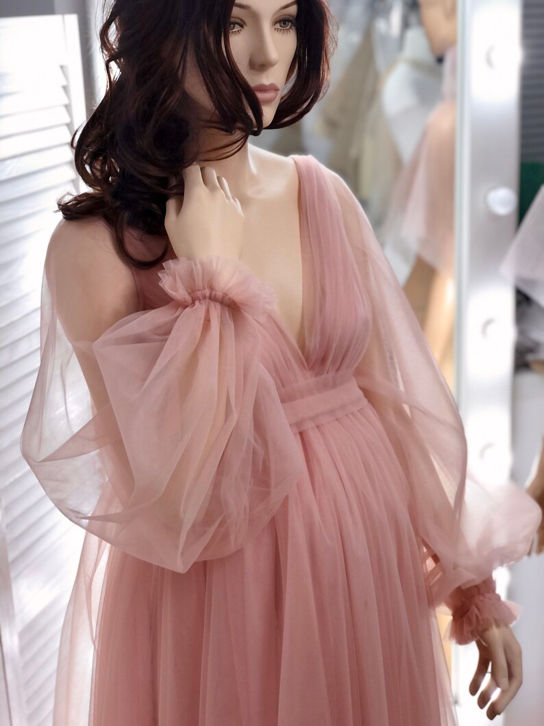 Blush Pink Maternity Dress for Photo Shoot Baby Shower Long Etsy