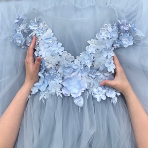 Sukienka ciążowa na sesję zdjęciową Dusty Blue Wedding Dress Baby Shower Party Sky Blue Dress Długa sukienka ciążowa Rekwizyt ciążowy Długość podłogi Róż