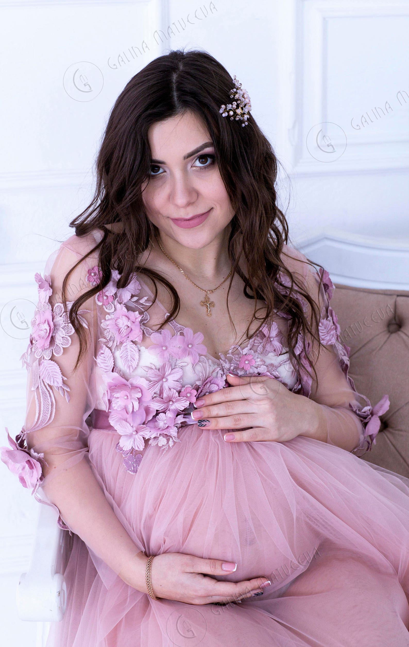 Blush Maternity Dress for Photo Shoot Baby Shower Party Pink Etsy