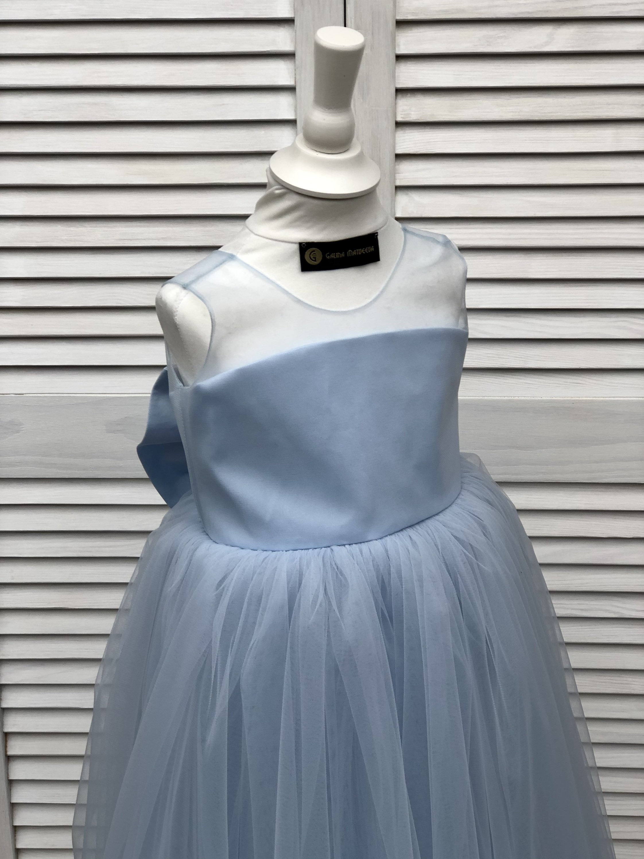 Dusty Blue Flower Girl Dress Vneckline Back Bow Dusty Rose Etsy