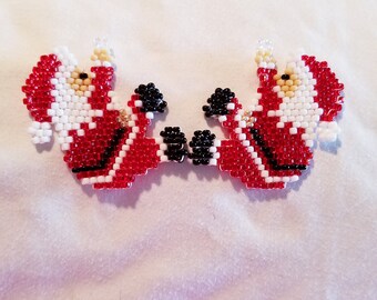 Swinging Santa Beaded Earrings