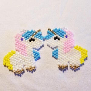 Cute Unicorn Beaded Earrings