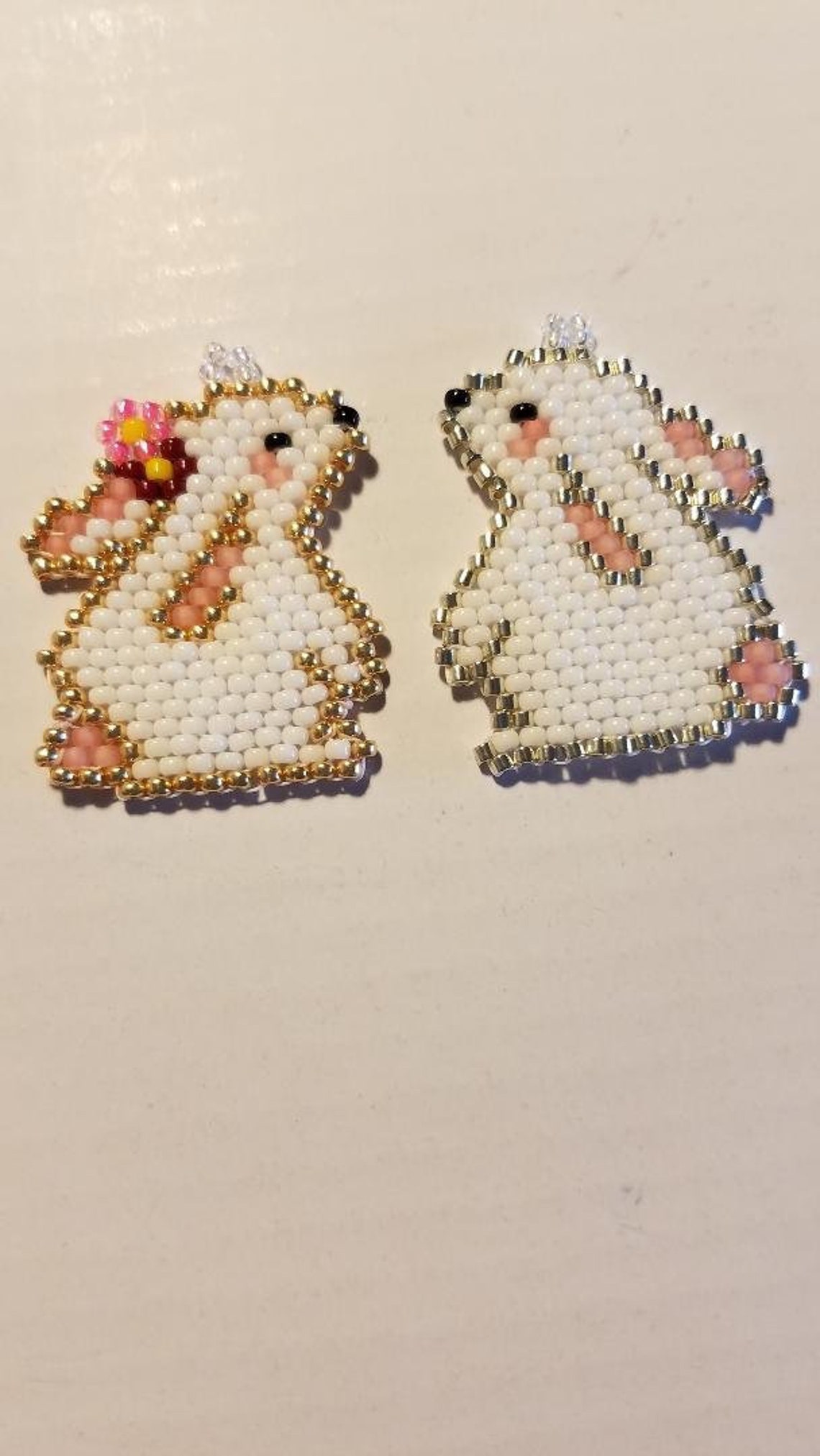 Beaded bunny earrings Clearance