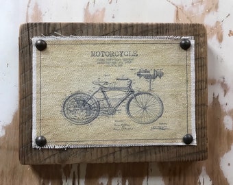 Motorcycle Patent Drawing Plaque