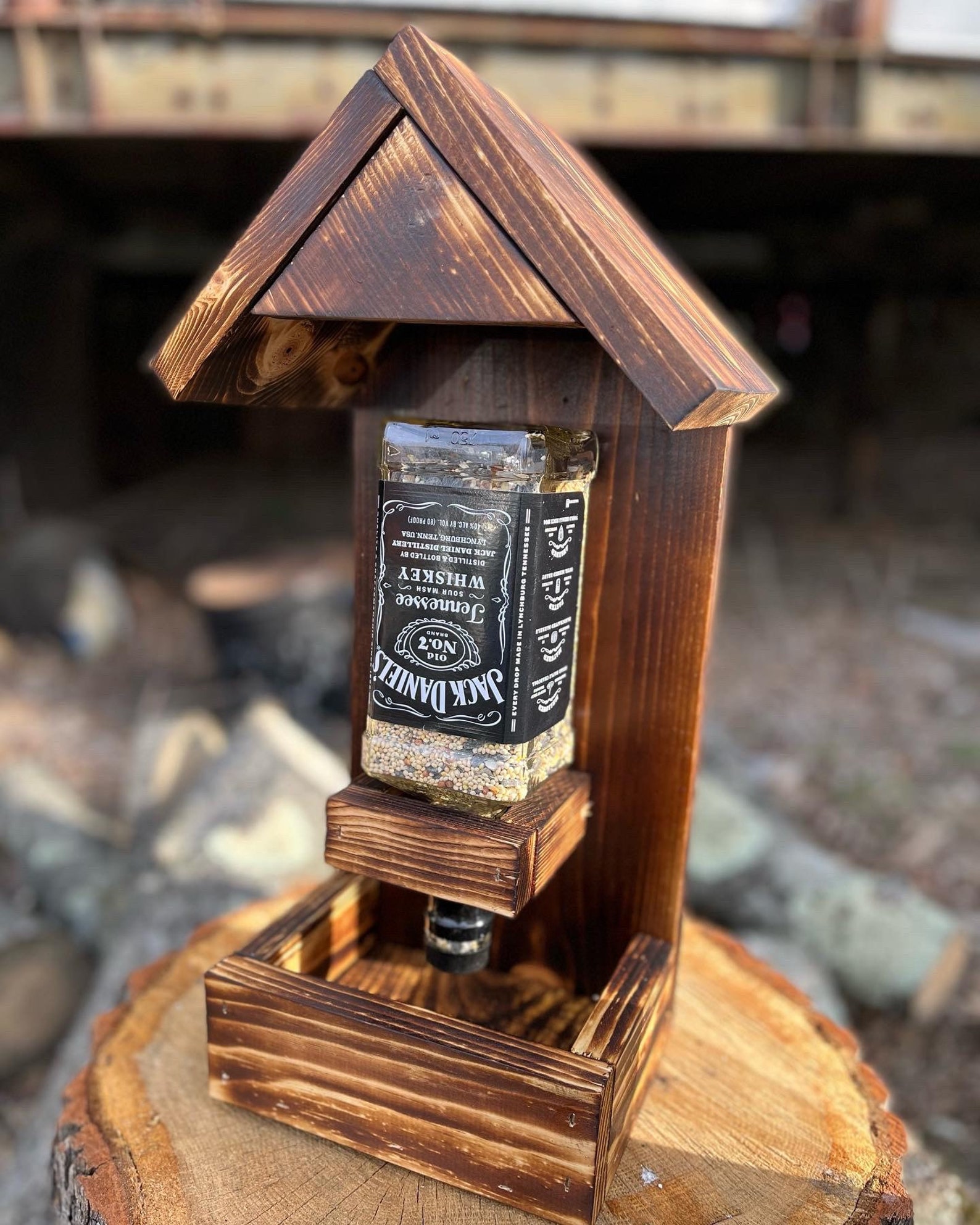 Whiskey Bottle Bird Feeder Etsy