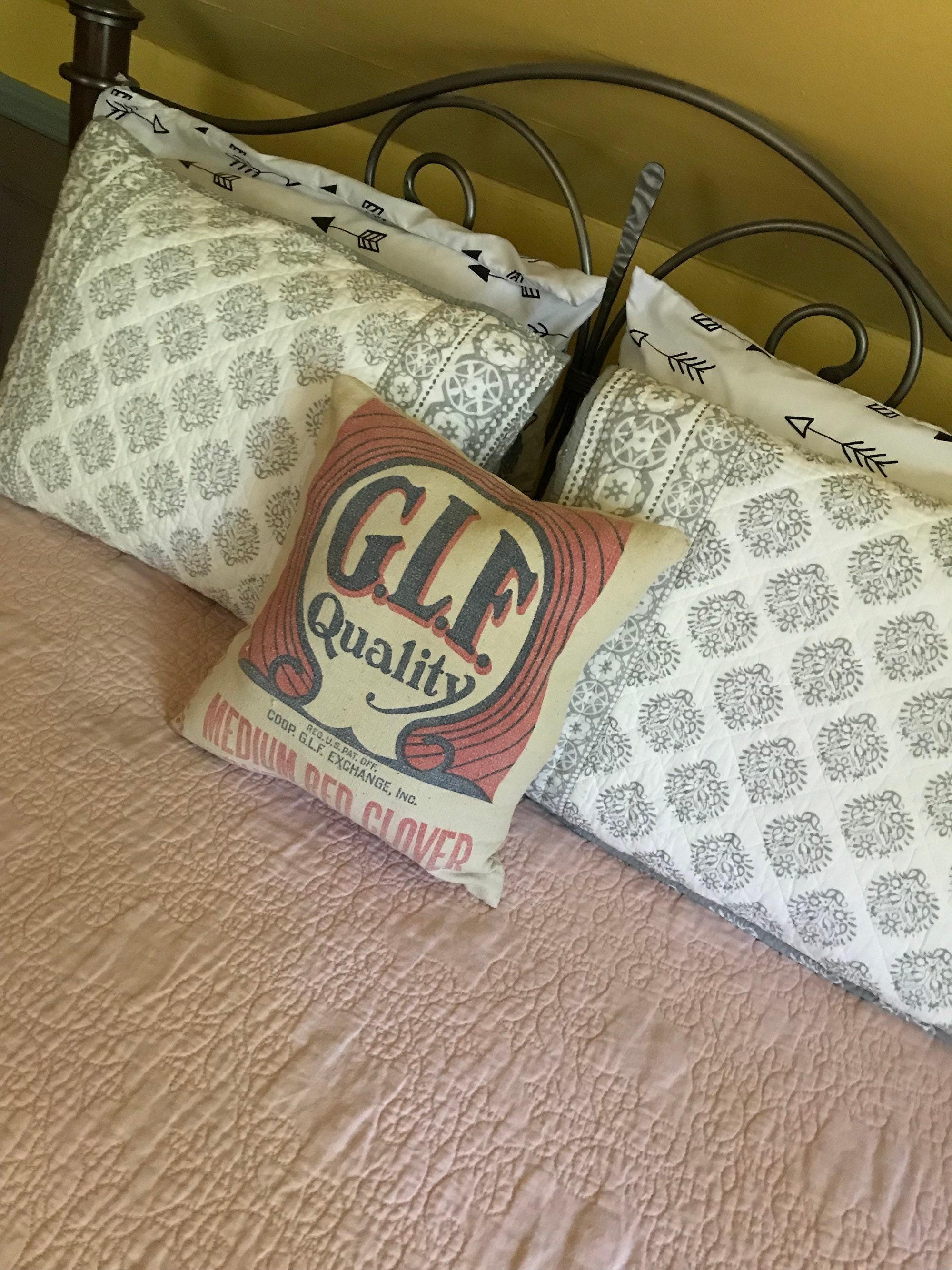 Feed Sack Pillow Etsy