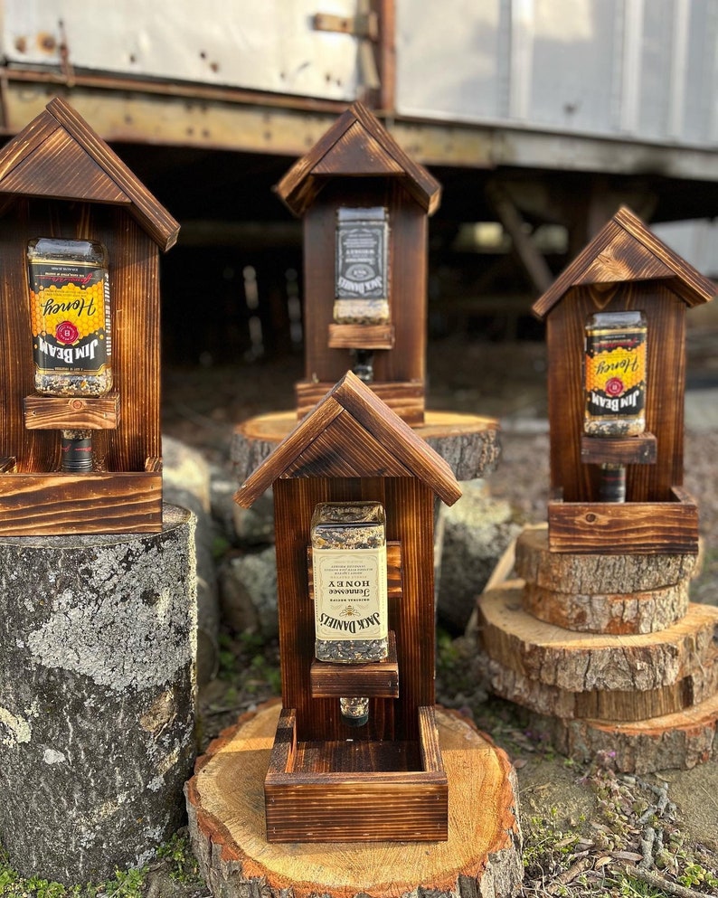 Whiskey Bottle Bird Feeder Etsy