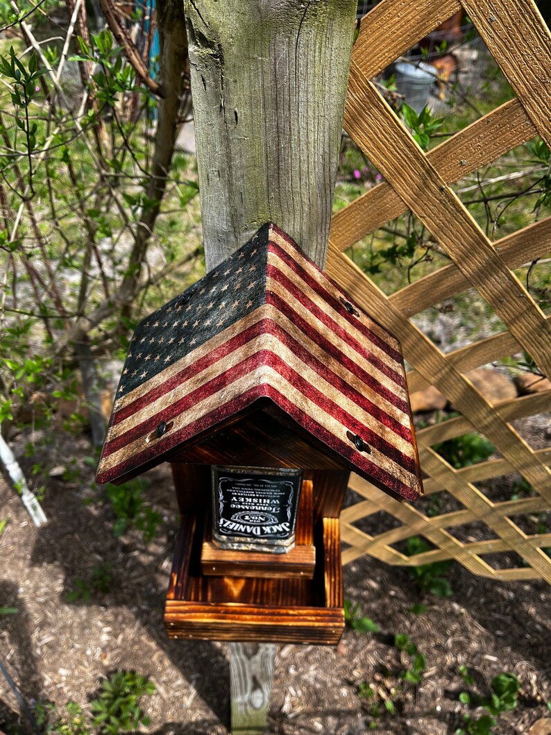 Whiskey Bottle Bird Feeder Etsy