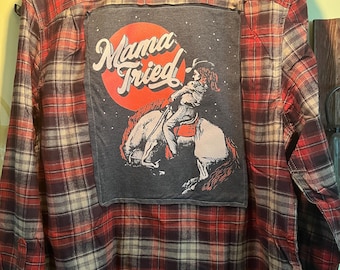 Flanell/T-Shirt Kombi