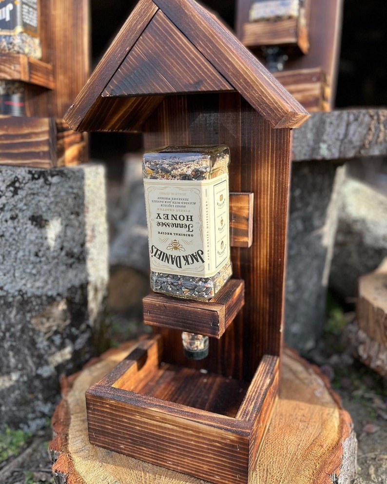 Whiskey Bottle Bird Feeder Etsy