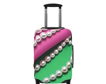 Pearl Strand Pink Green Luggage Cover