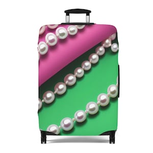 荷物カバー ピンク グリーン パール アイビー 旅行用品 誕生日 休日 クリスマス 遺言 スーツケース AKAversaryj15