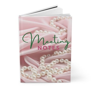 notebook journal Pink Green Pearl Ivy  Paraphernalia Birthday Christmas Probate Akaversary giftHardcover Journal Matte j15