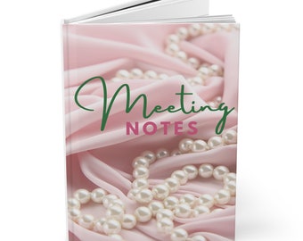 notebook journal Pink Green Pearl Ivy  Paraphernalia Birthday Christmas Probate Akaversary giftHardcover Journal Matte j15