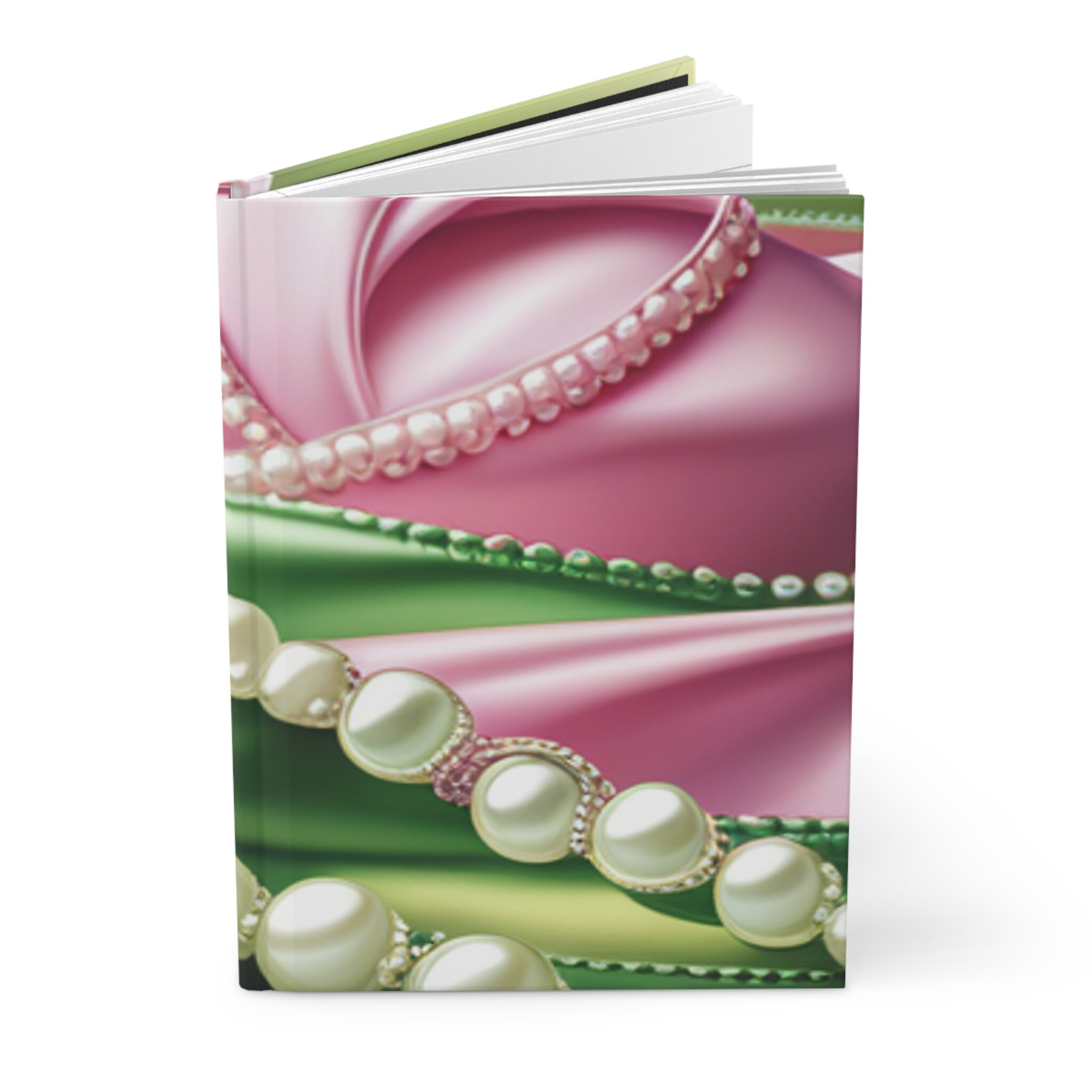 Pink & Green Pearl Hardcover Journal • Elegant Lined Notebook - Etsy