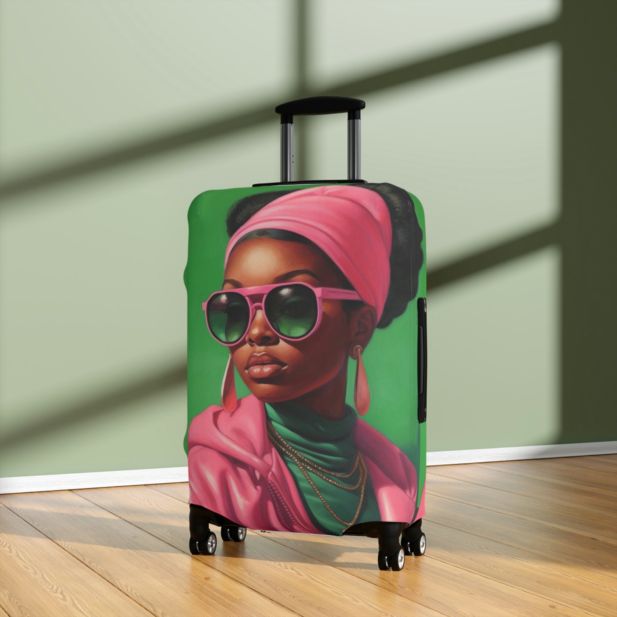 AKA Inspired Luggage Cover, African American Luggage Cover
