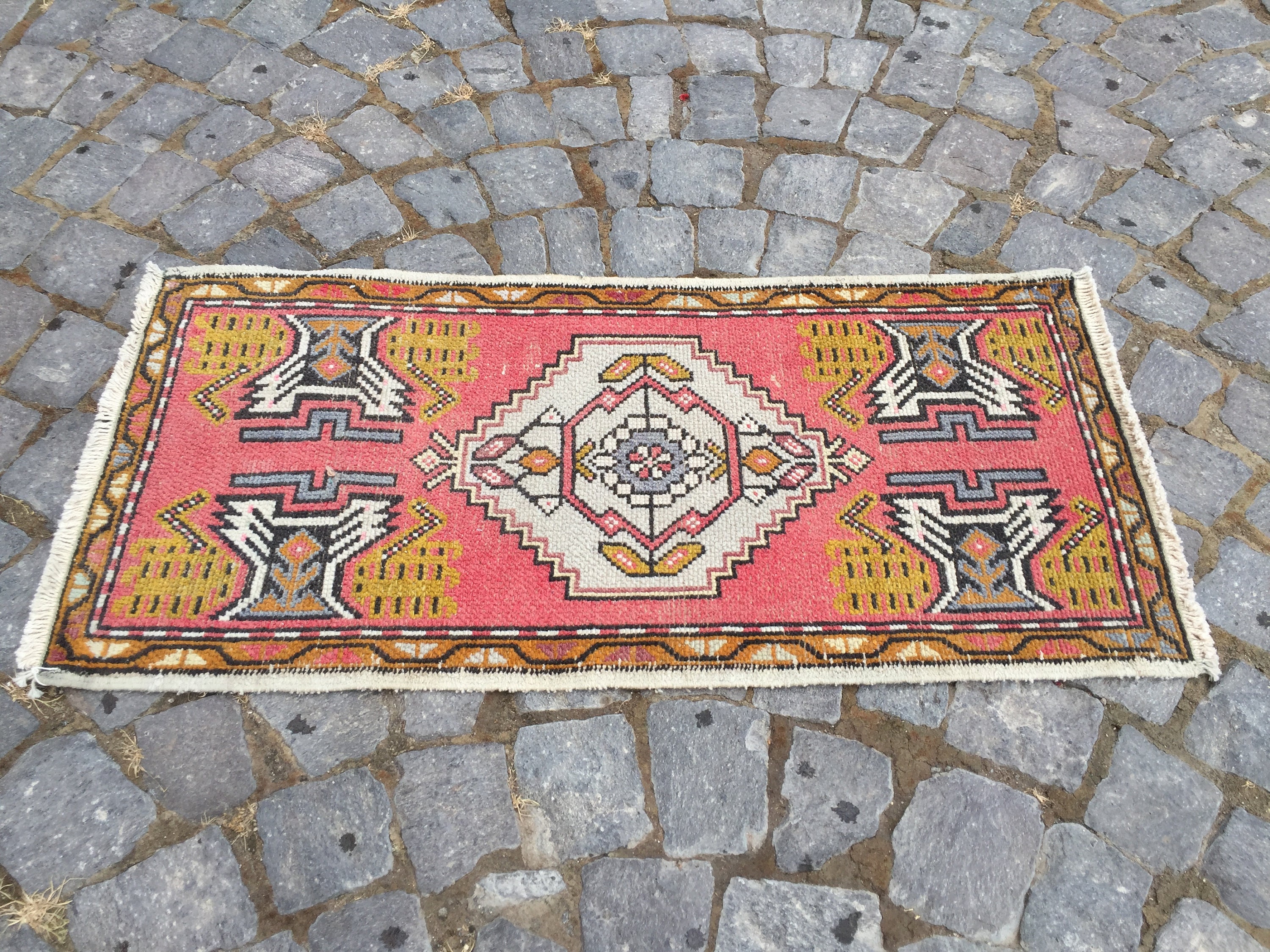 Unique door mat 1.7x3.3 ft vintage rug oriental rug small Etsy