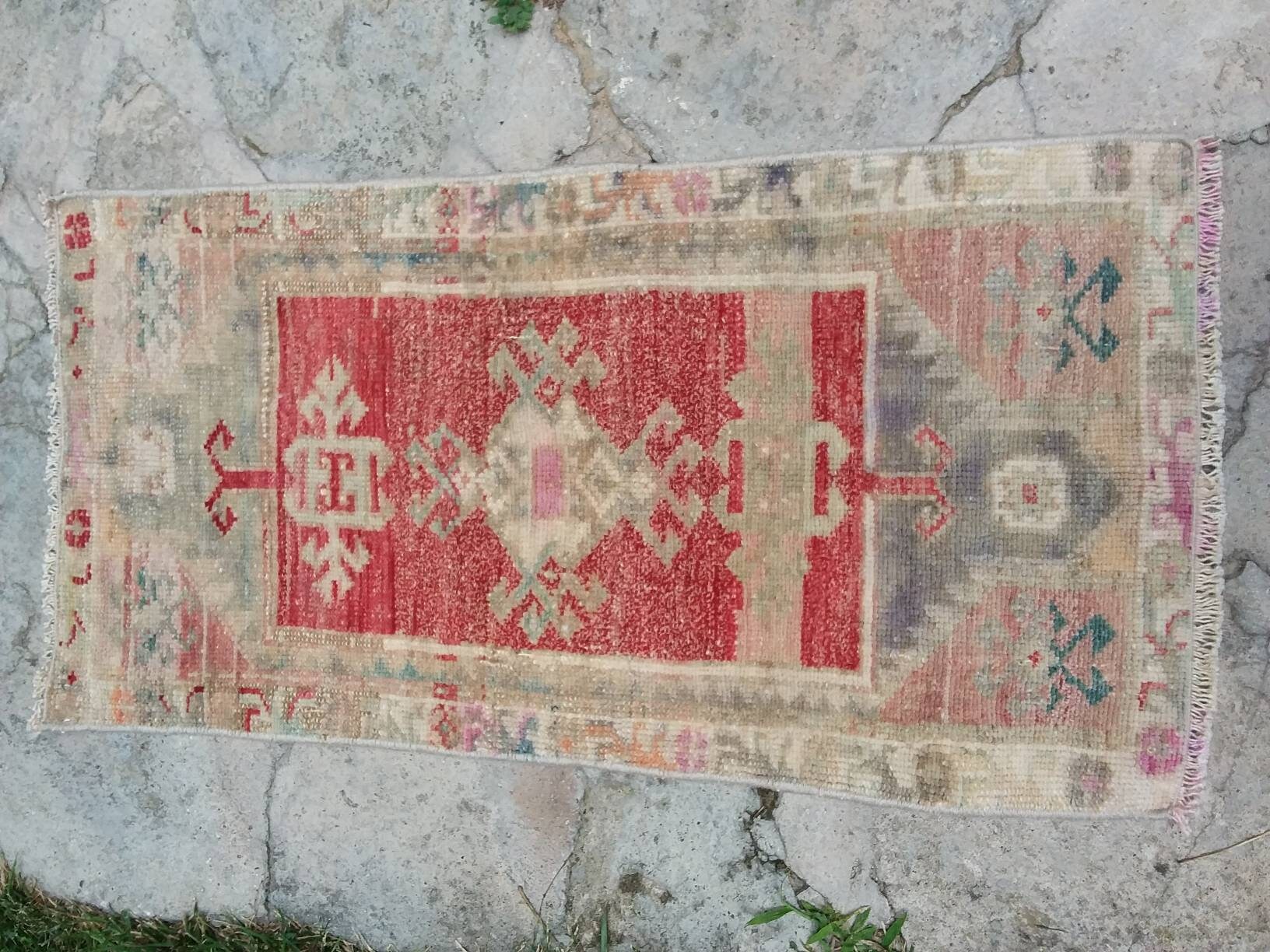 Small Wool Rug Small Vintage Bedside Rug FREE SHIPPING RUG Etsy